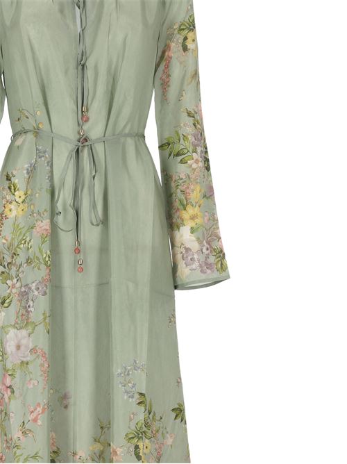 Light green silk floral dress Zimmermann | 9820DSS243SAGE FLORAL